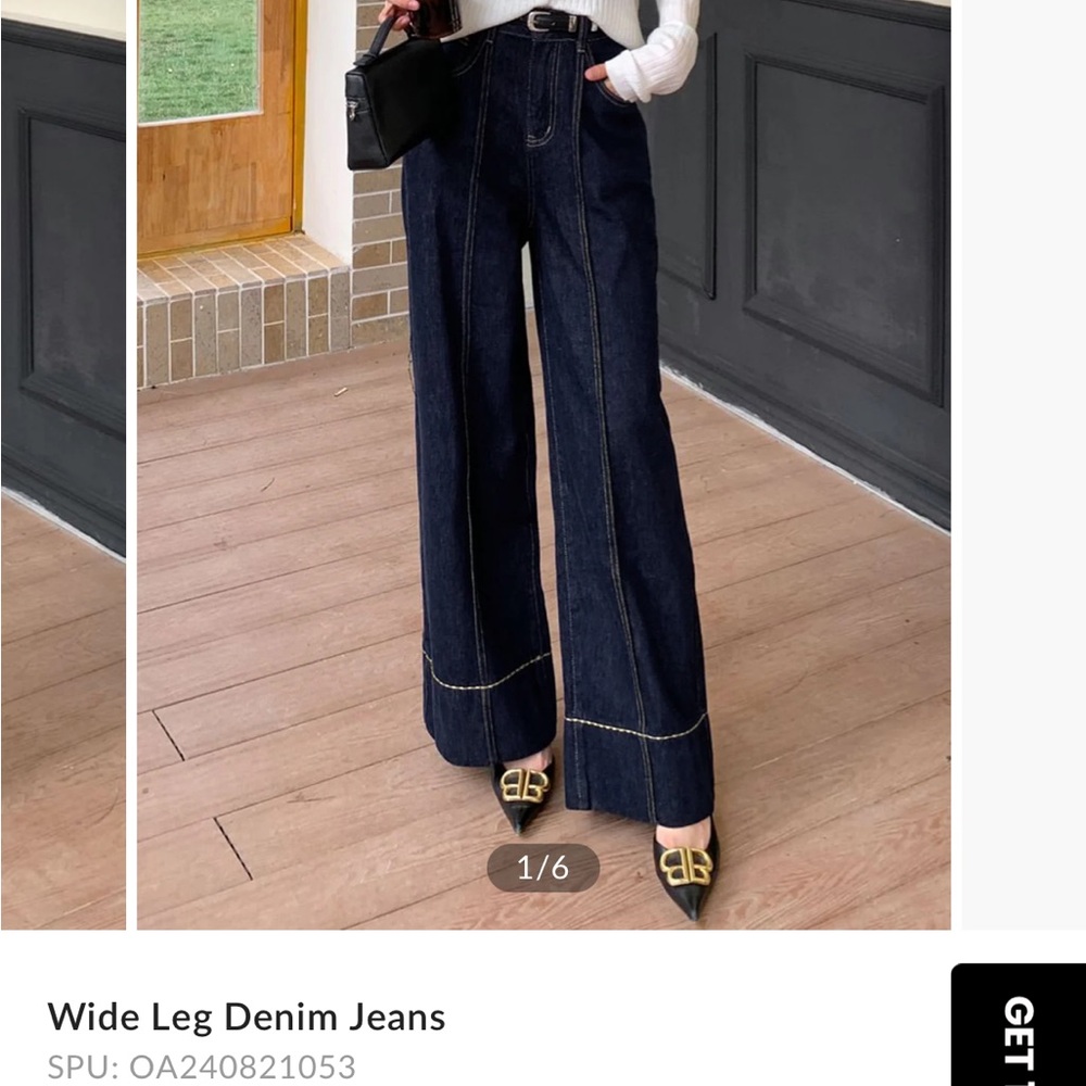 Commense Dark Blue Wide Leg Jeans